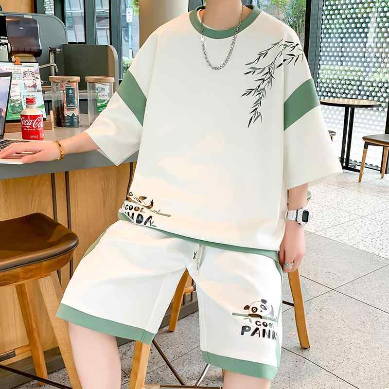 メンズ ファッション 服 オシャレ シンプル 大人 かっこいい 大きいサイズ ストリート 紳士服 冷感 半袖 T シャツ スーツ 夏 衣装 服 セット