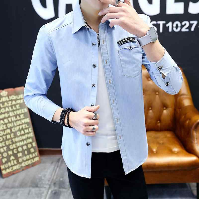 メンズ ファッション 服 オシャレ シンプル 大人 かっこいい 大きいサイズ ストリート 紳士服 レトロ デニムシャツ カジュアル 韓国スタイル スリム 長袖 シャツ デニム トップス ジャケット