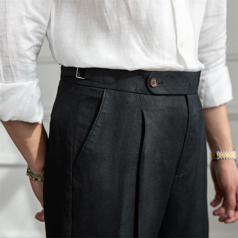 メンズ 流行り物 服  オシャレ 分かりやすい 成年者 かっこいい 馬鹿でかい大きさ 表どおり 成人男性服  夏 リネン 引っ切り無い ズボン下 ともし火 心地好い