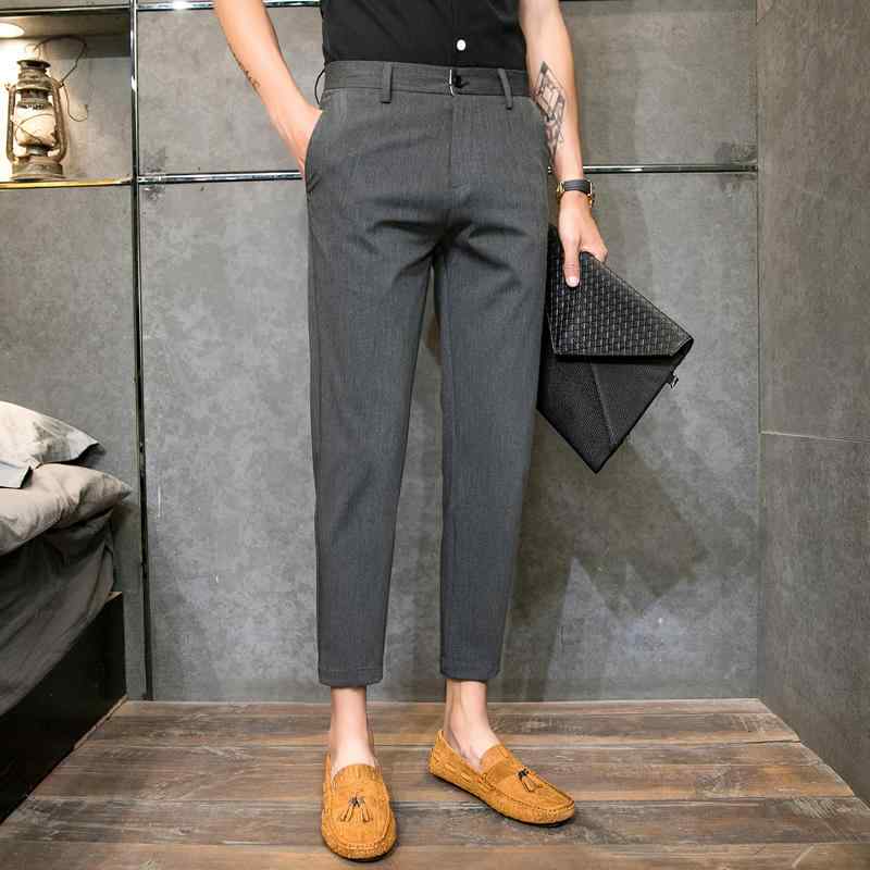 メンズ ファッション 服 オシャレ シンプル 大人 かっこいい 大きいサイズ ストリート 紳士服 ファッション 九分丈 スーツ パンツ 夏 薄手 スリムフィット ビジネス ストレート 冷感 ドレープ カジュアル｜リコット
