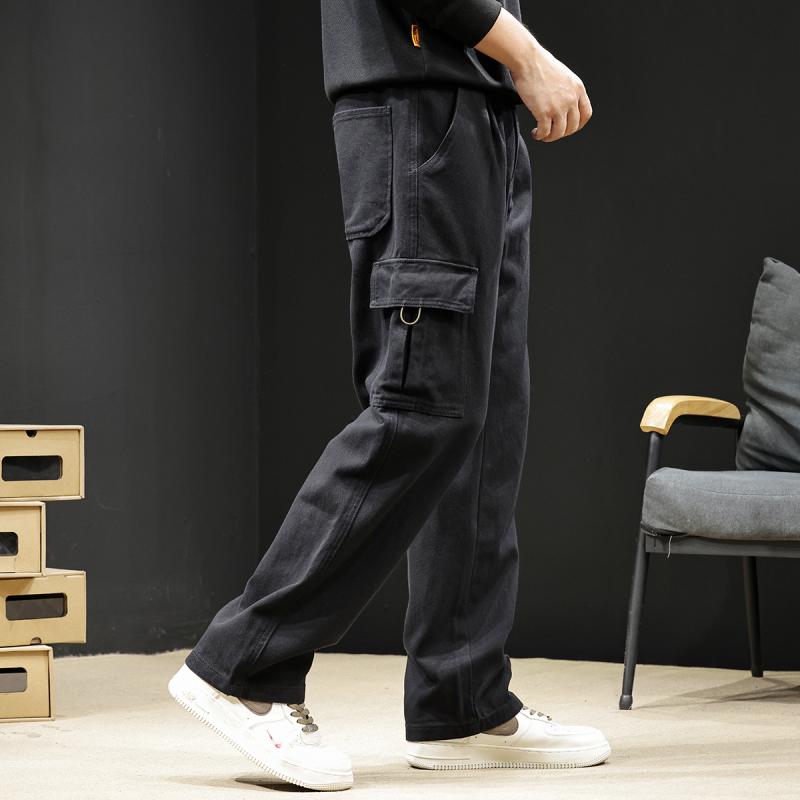 メンズ 流行り物 服  オシャレ 分かりやすい 大 かっこいい 馬鹿でかい大きさ 表どおり 成人男性服 積貨委託貨物 デニム 秋 引っ切り無い ズボン下 烏兎 黒いこと ズボン下