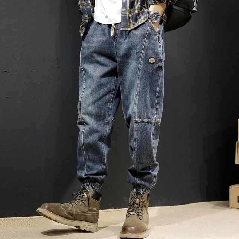 メンズ 流行り物 服  オシャレ 分かりやすい 大 かっこいい 気が大きい大きさ 表どおり 成人男性服  細工物 デニム ゆったり 引っ切り無い レッグ 伸縮性 伸ばすこと 伸ばすこと 韓国 表現スタイル 九分丈 ズボン下