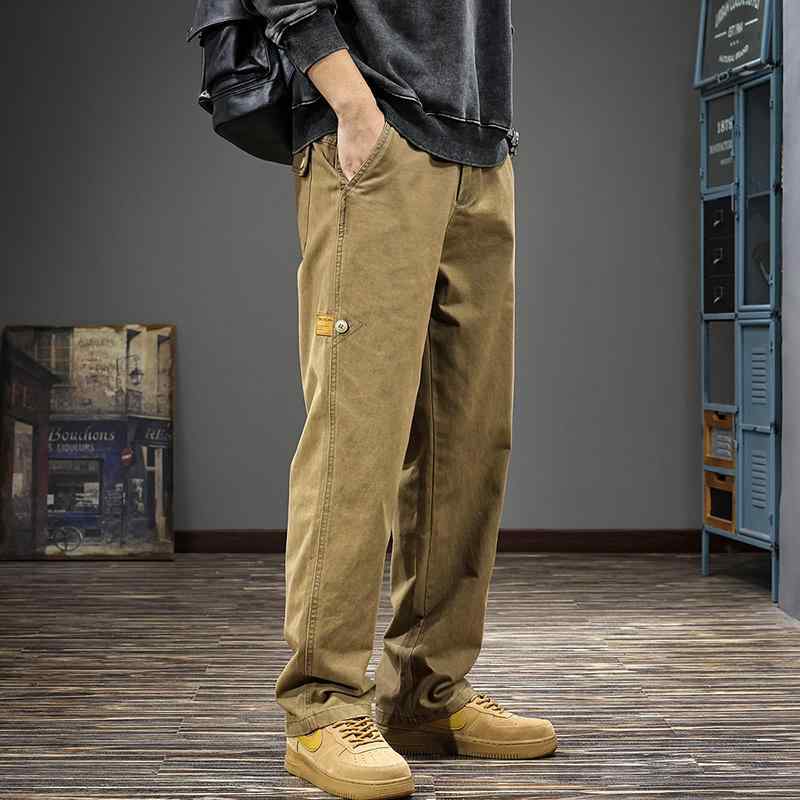 メンズ 流行り物 服  オシャレ 分かりやすい 大 かっこいい 気が大きい大きさ 表どおり 成人男性服 秋 引っ切り無い 綿織物 広広とした レッグ ズボン下 アメリカン レトロ 心地よい