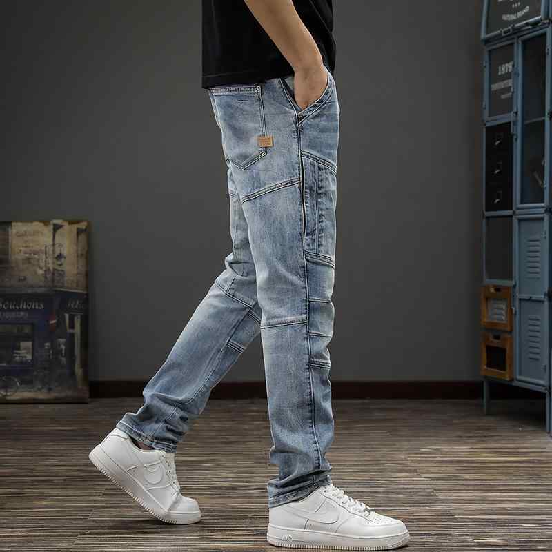 メンズ 流行り物 服  オシャレ 分かりやすい 大 かっこいい 途轍も無い大きさ 表どおり 成人男性服  アメリカン レトロ ウォッシュ デニム 仕上り 引っ切りない レッグ ズボン下 表どおり