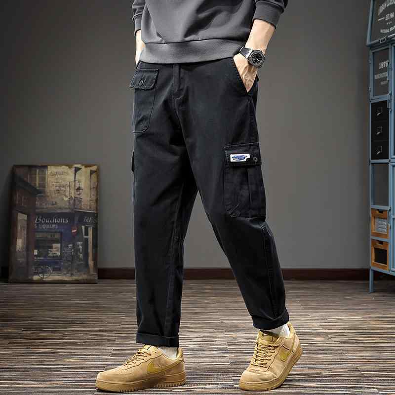 メンズ ファッション 服 オシャレ シンプル 大 かっこいい 大きいサイズ ストリート 紳士服 秋 ストレート アメリカン レトロ カジュアル パンツ マルチ ポケット ズボン