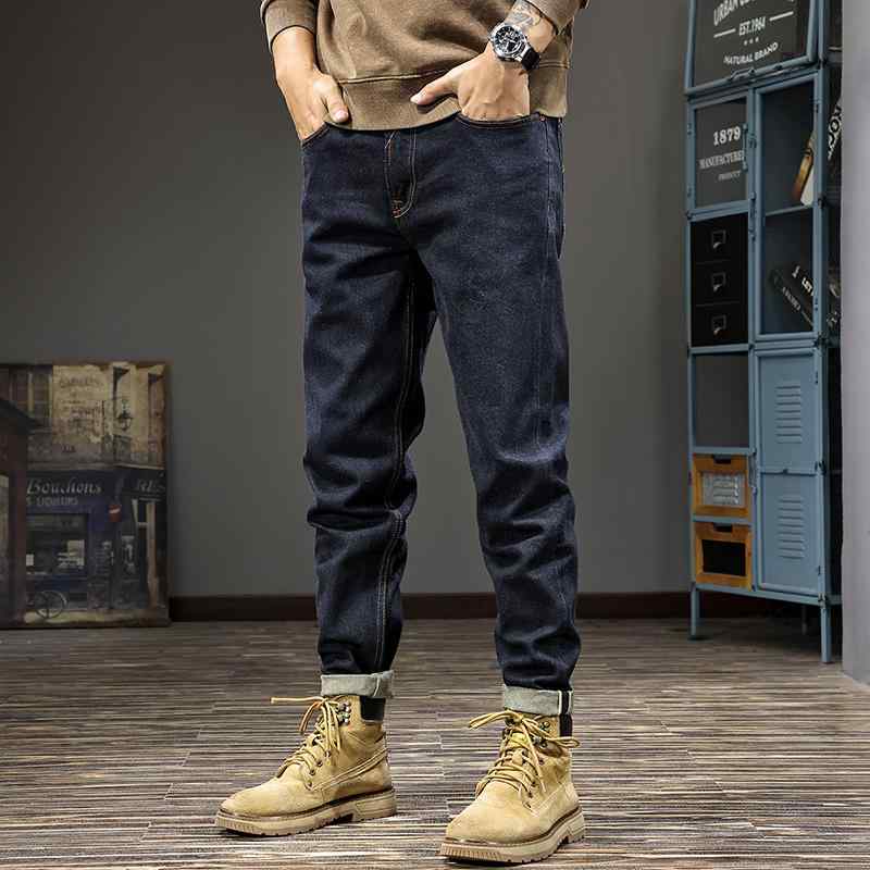 メンズ 流行り物 服  オシャレ 分かりやすい 大 かっこいい 気が大きい大きさ 表どおり 成人男性服  アメリカン 古典派音楽 セルビッジデニム 色合い デニム 秋 レトロ 甚だしい ウォッシュ か細い填まる テーパードパンツ