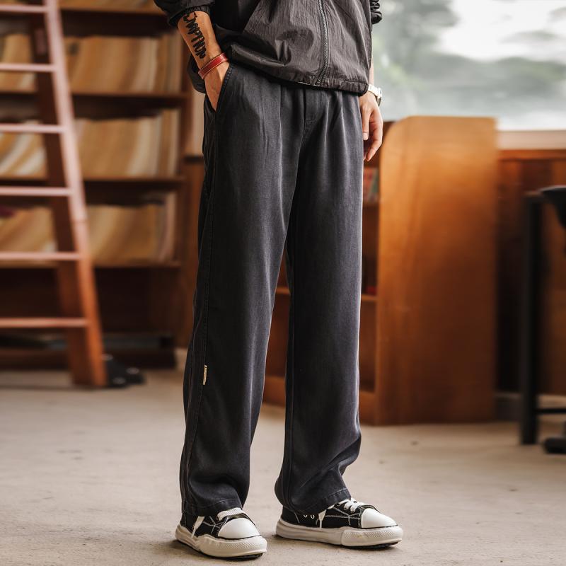 メンズ 流行り物 服  オシャレ 分かりやすい 大 かっこいい 馬鹿でかい大きさ 表どおり 成人男性服  アメリカン 十独居室 リヨ独居室 ドレープ デニム 夏 薄っぺら 冷感 引っ切り無い 心地好い ズボン下