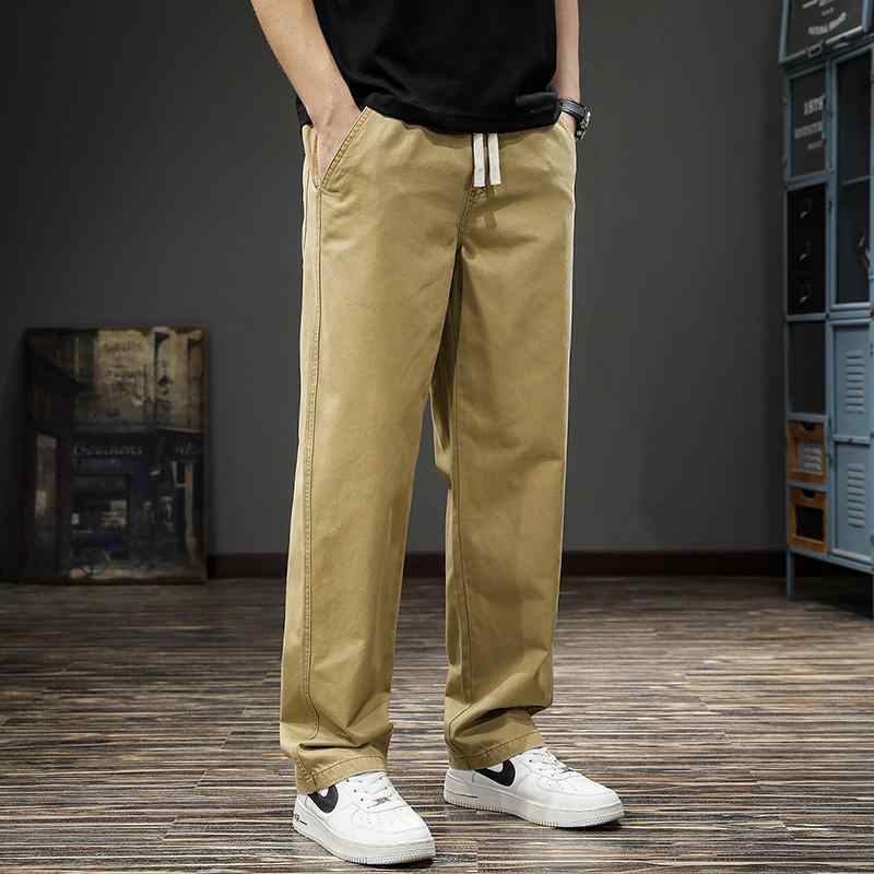 メンズ 流行り物 服  オシャレ 分かりやすい 大 かっこいい 気が大きい大きさ 表どおり 成人男性服  年月 アメリカン 表どおり ドレープ 広広とした レッグ 心地よい ズボン下 ゆったり 綿 引っ切り無い 分かりやすい カーキズボン下