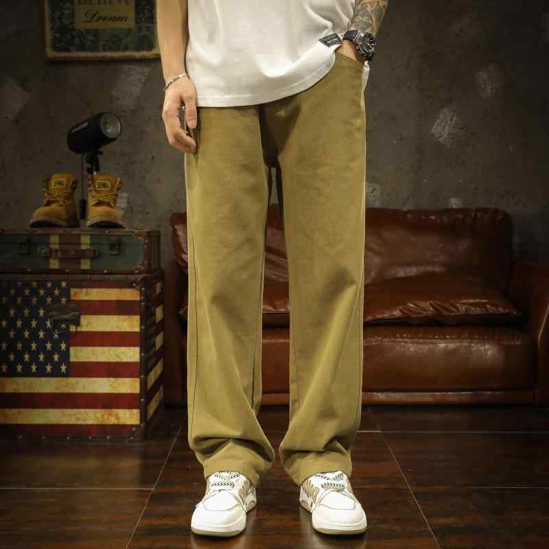 メンズ ファッション 服 オシャレ シンプル 大 かっこいい 大きいサイズ ストリート 紳士服 アメリカン ストリート カジュアル パンツ ストレート カーキ ズボン パンツ
