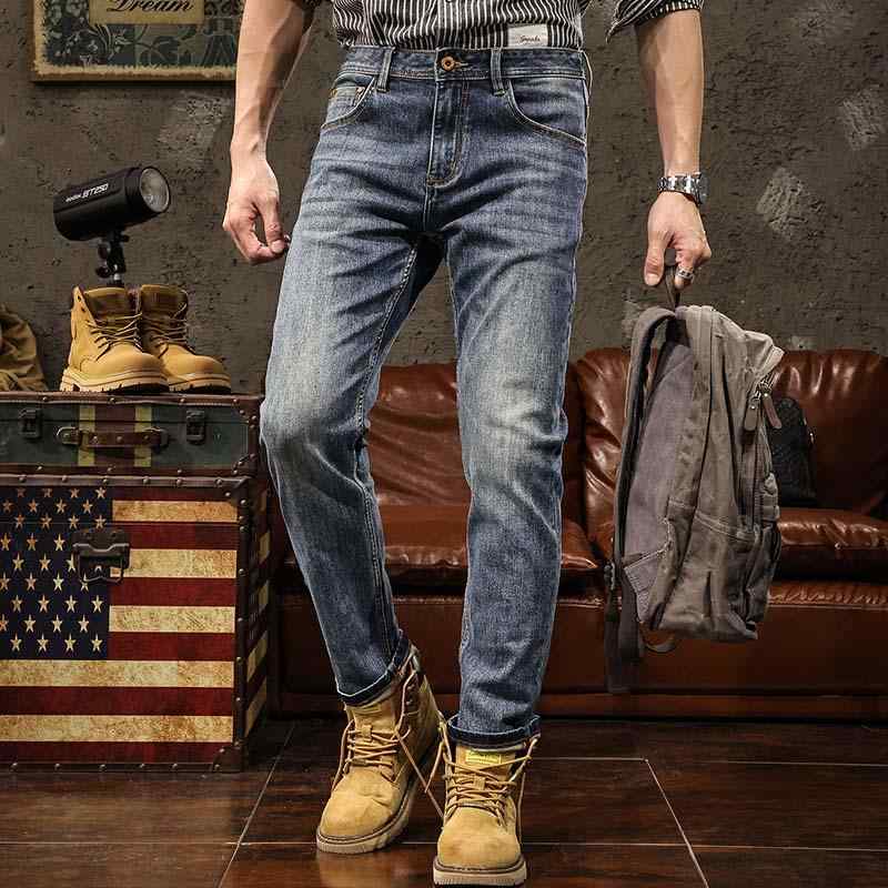メンズ 流行り物 服 オシャレ 分かりやすい 大 かっこいい 途轍も無い大きさ 表どおり 成人男性服 アメリカン レトロ デニム か細い 引っ切りない ズボン下 心地よい ロング