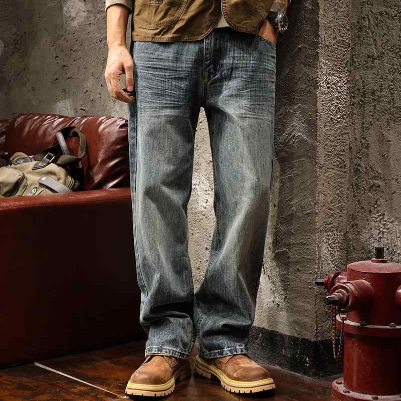 メンズ 流行り物 服 オシャレ 分かりやすい 大 かっこいい 途轍も無い大きさ 表どおり 成人男性服 太陽面爆発 レトロ ウォッシュ デニム 引っ切りない 広広とした レッグ 青味 心地よい ズボン下