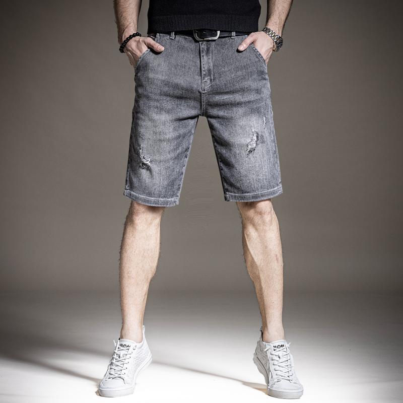 メンズ 流行り物 服  オシャレ 分かりやすい 大 かっこいい 馬鹿でかい大きさ 表どおり 成人男性服  ハイエンド 黒 薄墨色 ジーンズ ズボン下 引っ切り無い 夏 薄っぺら 五分丈 心地好い 二分の一 ズボン下