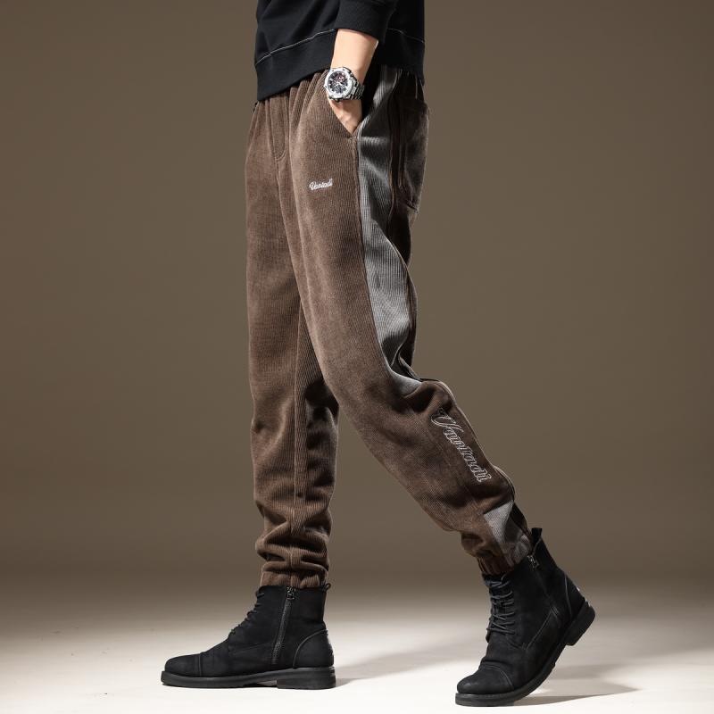 メンズ 流行り物 服  オシャレ 分かりやすい 大 かっこいい 馬鹿でかい大きさ 表どおり 成人男性服  アメリカン 甚だしい コール天ズボン下 烏兎 心地好い スウェットパンツ