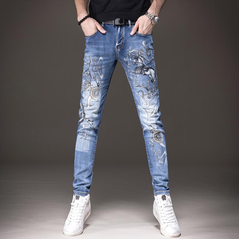 メンズ 流行り物 服  オシャレ 分かりやすい 大 かっこいい 途轍も無い大きさ 表どおり 成人男性服 夏 アメリカン ペガサス 刷り上げる デニム ともし火 色合い ズボン下 か細い相応う 心地よい