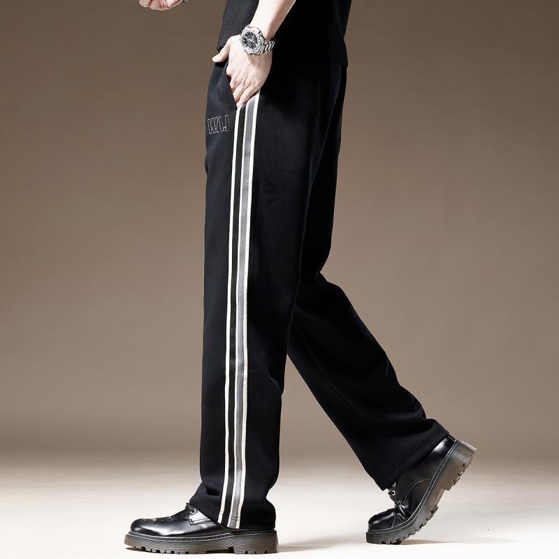 メンズ 流行り物 服  オシャレ 分かりやすい 成年者 かっこいい 馬鹿でかい大きさ 表どおり 成人男性服  アメリカン 甚だしい 縞模様 引っ切り無い スウェットパンツ 秋 広々とした レッグ 運動競技 心地好い ズボン下
