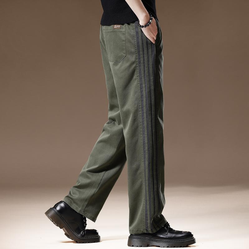 メンズ 流行り物 服  オシャレ 分かりやすい 成年者 かっこいい 馬鹿でかい大きさ 表どおり 成人男性服  ハイエンド リヨ独居室 冷感 冷やりとした 心地好い ズボン下 秋 引っ切り無い 縞模様 広々とした レッグ