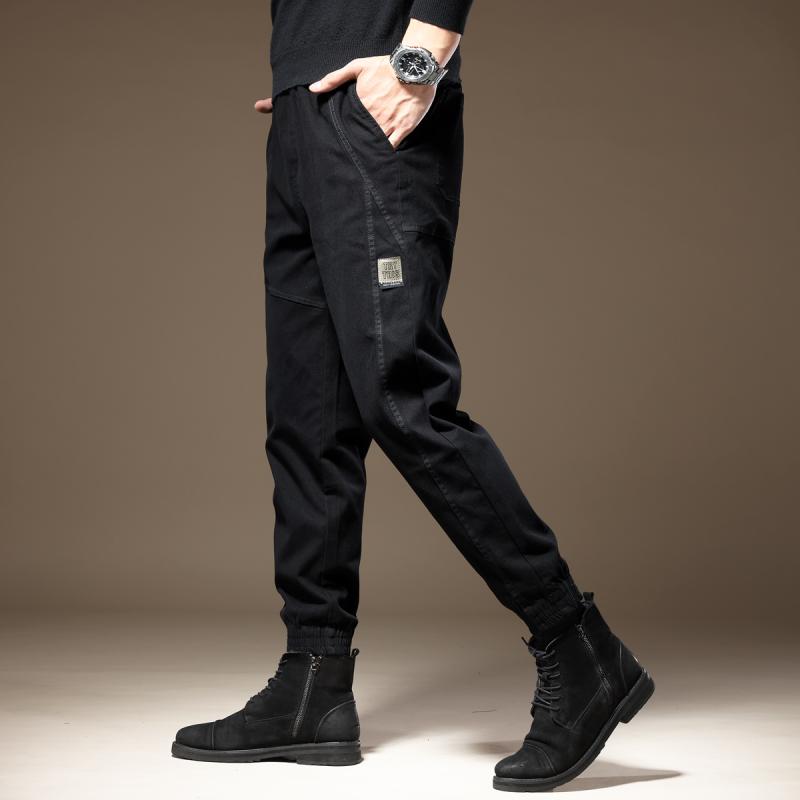 メンズ ファッション 服 オシャレ シンプル 大人 かっこいい 大きいサイズ ストリート 紳士服 ハイエンド アメカジ ブラック 春秋 アウトドア ロング パンツ