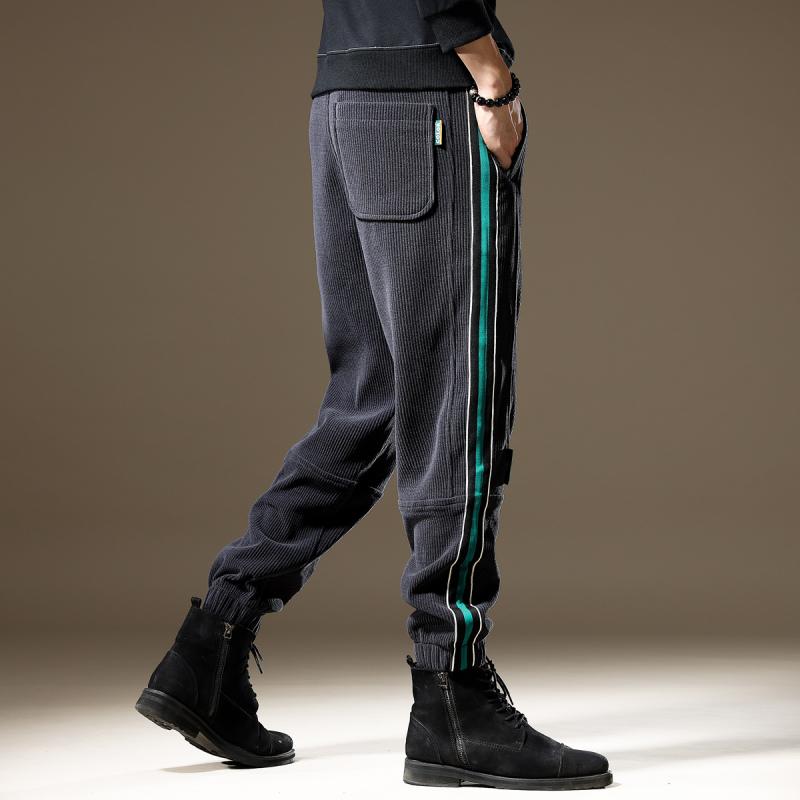 メンズ 流行り物 服  オシャレ 分かりやすい 成年者 かっこいい 気が大きい大きさ 表どおり 成人男性服  年月 ドレープ コール天 ズボン 心地よい ズボン下 ロング 運動競技 スウェットパンツ