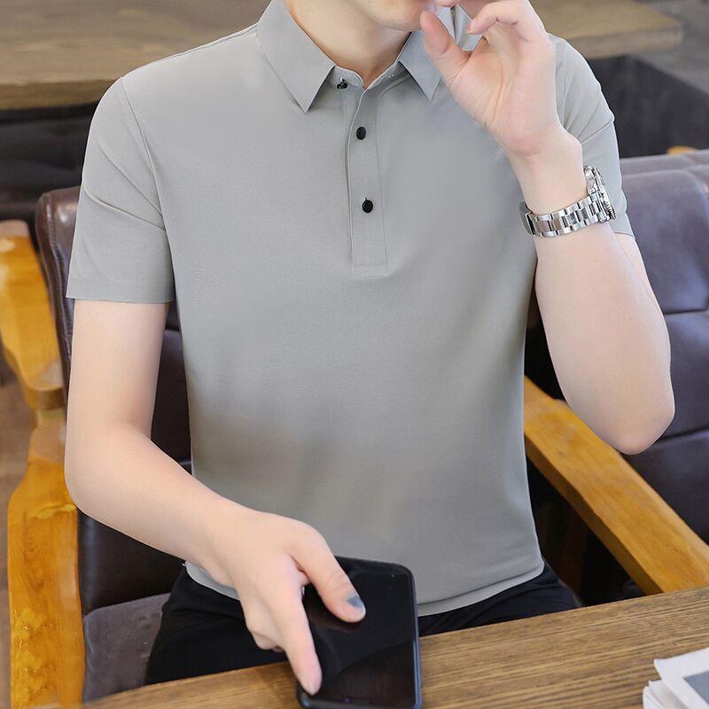 メンズ ファッション 服 オシャレ シンプル 大人 かっこいい 大きいサイズ ストリート 紳士服 冷感 シームレス ポロ シャツ 夏 ハイエンド ライト ハイエンド 半袖 T シャツ