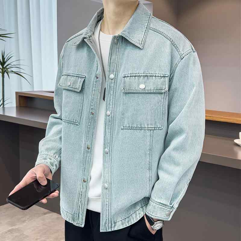 メンズ ファッション 服 オシャレ シンプル 大人 かっこいい 大きいサイズ ストリート 紳士服 デニム シャツ ジャケット レトロ ウォッシュ フレッシュ 薄手 ワーク