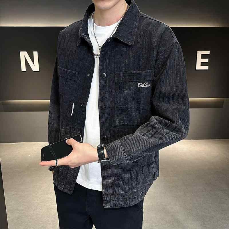 メンズ ファッション 服 オシャレ シンプル 大人 かっこいい 大きいサイズ ストリート 紳士服 ジャケット ウォッシュド グラデーション デニム シャツ ゆったり