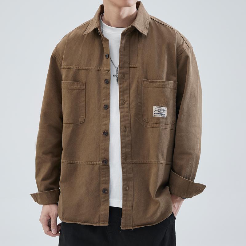 メンズ ファッション 服 オシャレ シンプル 大人 かっこいい 大きいサイズ ストリート 紳士服 ワークウェア シャツ ジャケット 春 秋 ゆったり カジュアル 長袖|リコット
