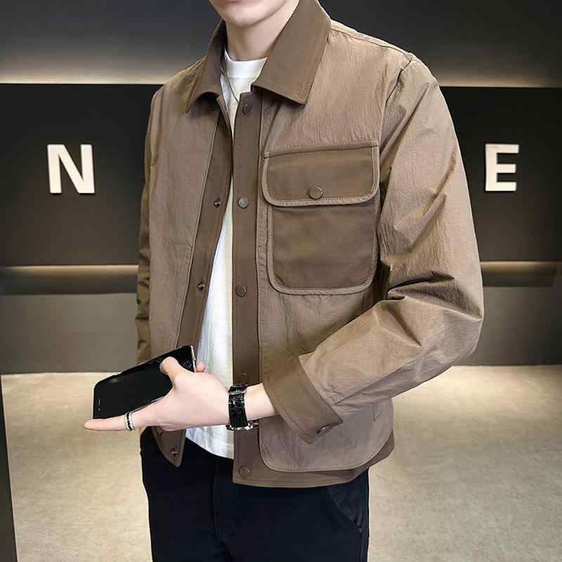メンズ ファッション 服 オシャレ シンプル 大人 かっこいい 大きいサイズ ストリート 紳士服 フェイク ツーピース ジャケット ハイエンド スリム シャツ