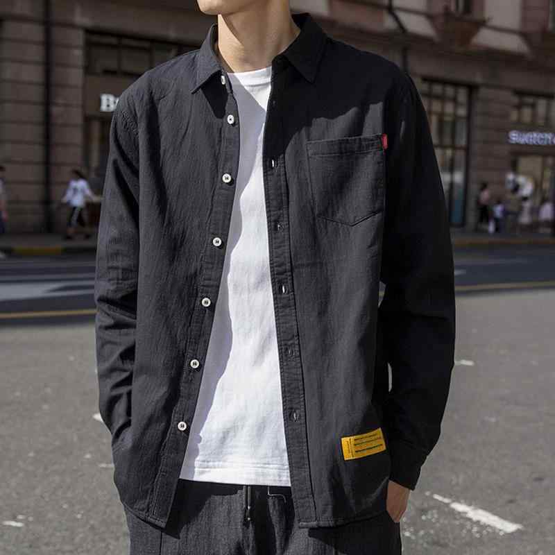メンズ ファッション 服 オシャレ シンプル 大人 かっこいい 大きいサイズ ストリート 紳士服 ワーク シャツ 韓国 スタイル スリム ファッション カジュアル ジャケット 黒 長袖 シャツ｜リコット