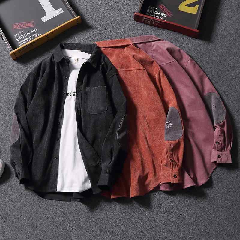 メンズ ファッション 服 オシャレ シンプル 大人 かっこいい 大きいサイズ ストリート 紳士服 レトロ コーデュロイ 長袖 シャツ パッチ カラー アウター シャツ トップス｜リコット 10,897円