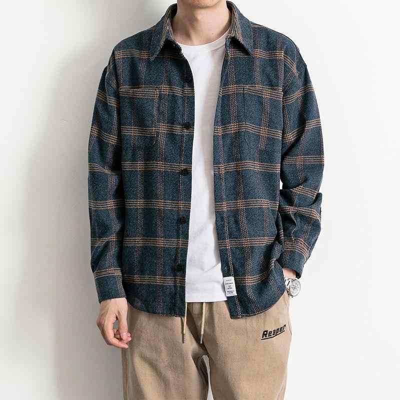 メンズ ファッション 服 オシャレ シンプル 大人 かっこいい 大きいサイズ ストリート 紳士服 ワークウェア シャツ 長袖 レトロ チェック柄 快適 シンプル ジャケット
