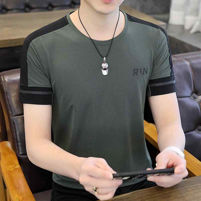 メンズ 流行り物 服  オシャレ 分かりやすい 成年者 かっこいい 気が大きい大きさ 表どおり 成人男性服 冷感 メッシュ T プルオーバー 夏 半袖 ゆったり ラウンドのど首