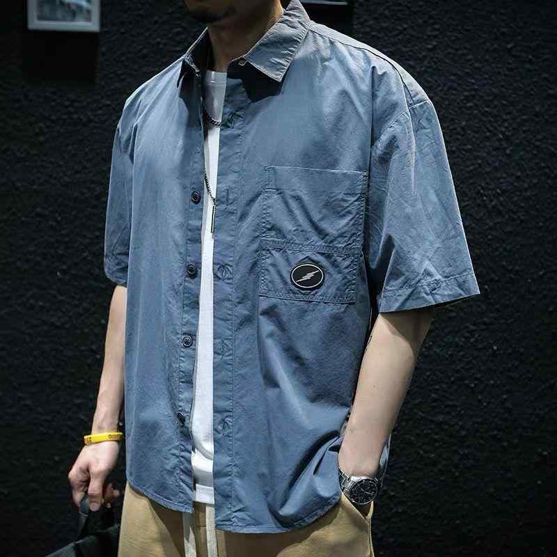 メンズ ファッション 服 オシャレ シンプル 大人 かっこいい 大きいサイズ ストリート 紳士服 ワーク シャツ 半袖 夏 薄手 ゆったり カジュアル 冷感 快適 コットン シャツ｜リコット