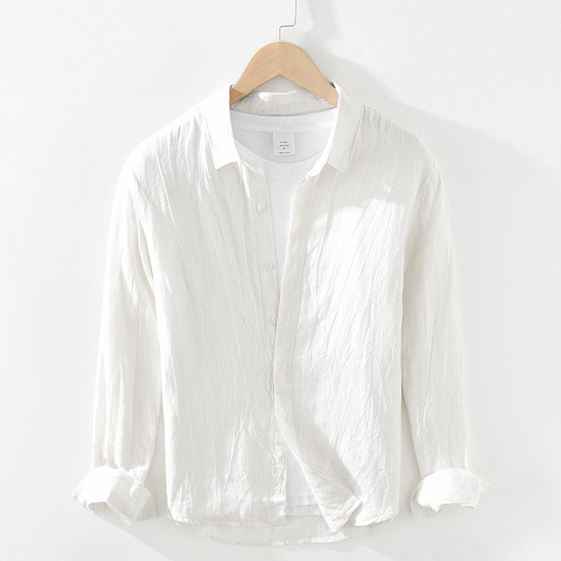 メンズ 流行り物 服 オシャレ 分かりやすい 成年者 かっこいい 気が大きい大きさ 表どおり 成人男性服 秋 リネン 長袖 プルオーバー 心地よい か細い 無地