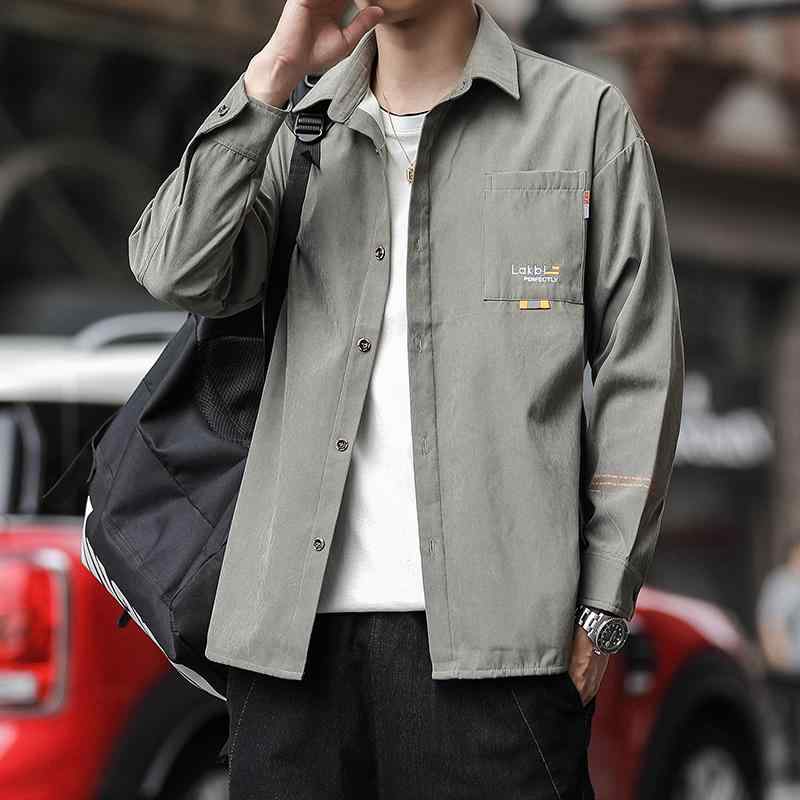 メンズ ファッション 服 オシャレ シンプル 大人 かっこいい 大きいサイズ ストリート 紳士服 レトロ コート シャツ 春秋 スリム 長袖 シャツ ジャケット