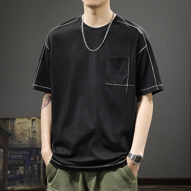 メンズ ファッション 服 オシャレ シンプル 大人 かっこいい 大きいサイズ ストリート 紳士服 アメリカン ストリート 半袖 T シャツ 夏 コットン ハーフスリーブ ポケット
