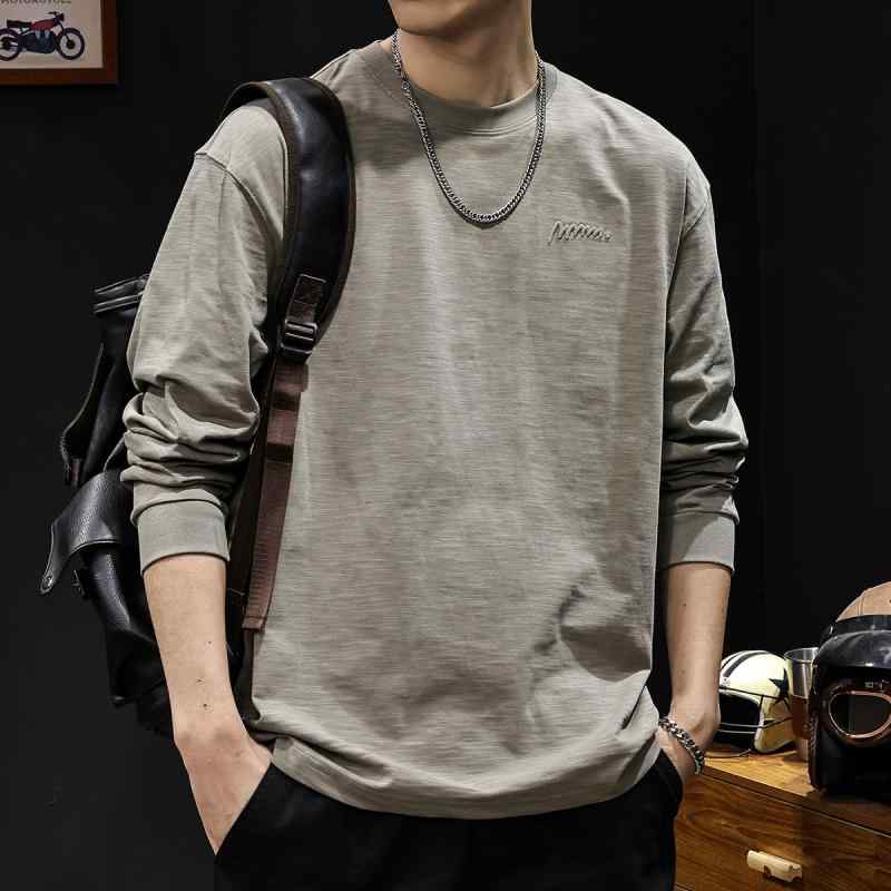 メンズ ファッション 服 オシャレ シンプル 大人 かっこいい 大きいサイズ ストリート 紳士服 綿 長袖 T シャツ 秋 ラウンドネック ボトム 服 インナー