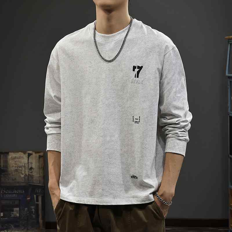 メンズ ファッション 服 オシャレ シンプル 大人 かっこいい 大きいサイズ ストリート 紳士服 アメリカン カレッジ プリント 長袖 T シャツ 秋 ウォッシュ ヘビー 快適