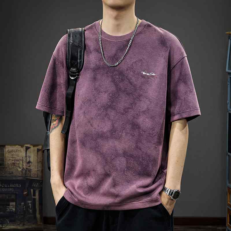 メンズ ファッション 服 オシャレ シンプル 大人 かっこいい 大きいサイズ ストリート 紳士服 アメリカン レトロ ストリート 半袖 T シャツ 夏 ヘビーウォッシュ 五分袖 トップス
