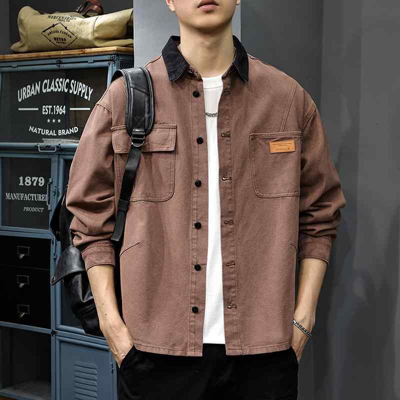 メンズ 流行り物 服  オシャレ 分かりやすい 成年者 かっこいい 途轍も無い大きさ 表どおり 成人男性服  アメリカン レトロ 細工物御召しもの 長袖 プルオーバー 対比 心地よい 上衣 秋