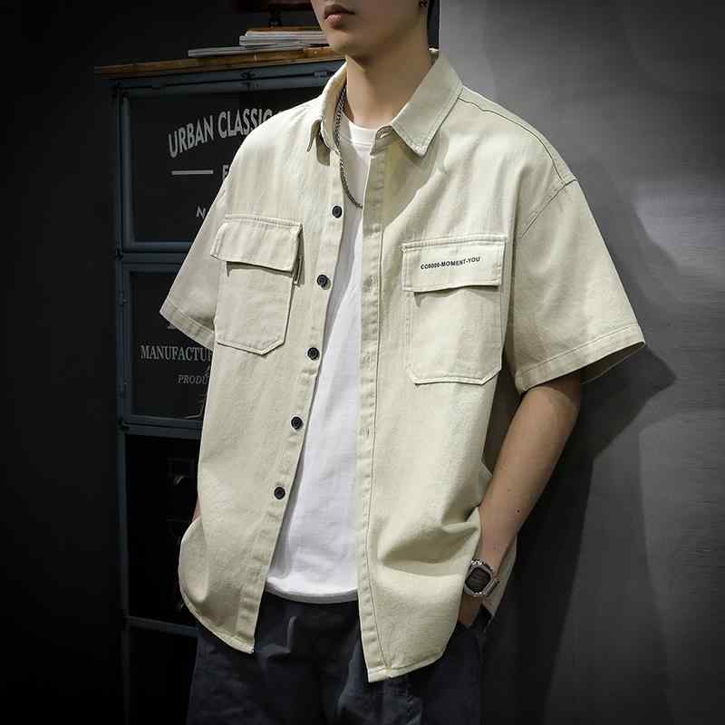 メンズ ファッション 服 オシャレ シンプル 大人 かっこいい 大きいサイズ ストリート 紳士服 綿 アメリカン アウトドア ワーク シャツ 半袖 ジャケット サマー