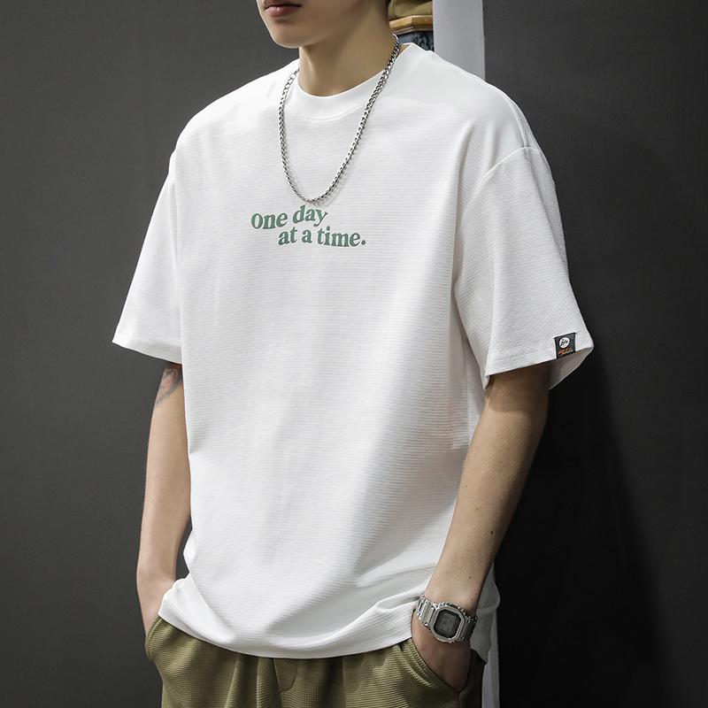 メンズ ファッション 服 オシャレ シンプル 大人 かっこいい 大きいサイズ ストリート 紳士服 夏 半袖 T シャツ アメリカン ラウンドネック カジュアル ボトム プリント