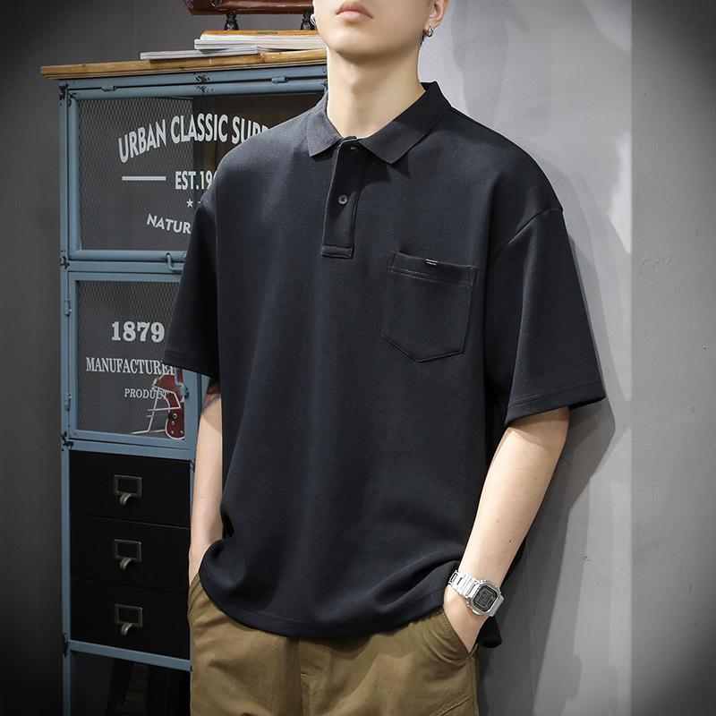 メンズ 流行り物 服 オシャレ 分かりやすい 成年者 かっこいい 気が大きい大きさ 表どおり 成人男性服 夏 ポロ プルオーバー 半袖 T ゆったり アメカジ 心地よい