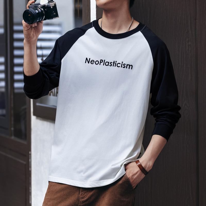 メンズ 流行り物 服  オシャレ 分かりやすい 成年者 かっこいい 馬鹿でかい大きさ 表どおり 成人男性服  アメリカン レトロ  ラウンド素っ首 長袖 T プルオーバー 秋 心地好い