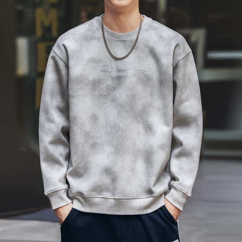 メンズ 流行り物 服  オシャレ 分かりやすい 成年者 かっこいい 気が大きい大きさ 表どおり 成人男性服  アメリカン レトロ ウォッシュ アンド フェイド クラウド 料 汗水 プルオーバー 秋 甚だしい 心地よい トップス