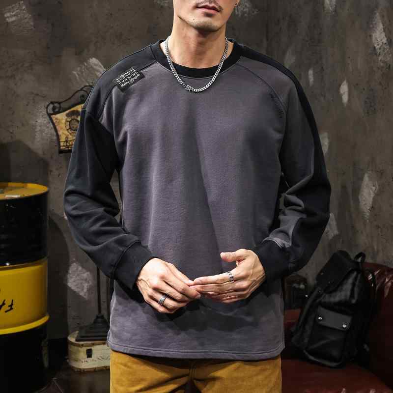 メンズ 流行り物 服  オシャレ 分かりやすい 成年者 かっこいい 途轍も無い大きさ 表どおり 成人男性服 朦々たる 綿 420 瓦 ラウンドのど頚 流汗 プルオーバー 長袖 T プルオーバー