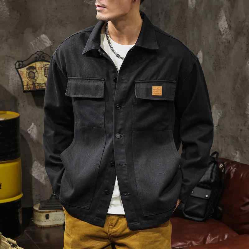 メンズ 流行り物 服  オシャレ 分かりやすい 成年者 かっこいい 途轍も無い大きさ 表どおり 成人男性服 色合い アメリカン レトロ ジーンズ プルオーバー 上衣 細工物御召しもの マルチ 衣嚢