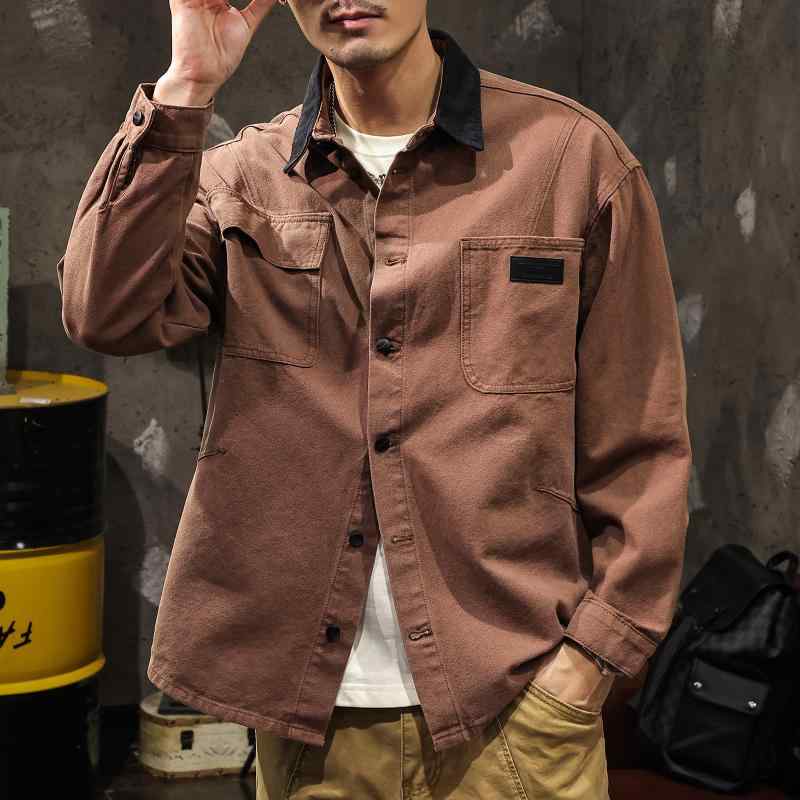 メンズ ファッション 服 オシャレ シンプル 大人 かっこいい 大きいサイズ ストリート 紳士服 デニム シャツ ジャケット アメリカン レトロ ワークウェア