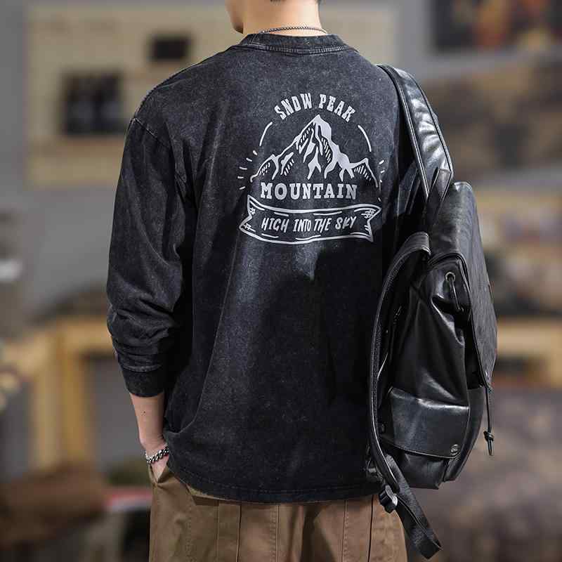 メンズ ファッション 服 オシャレ シンプル 大人 かっこいい 大きいサイズ ストリート 紳士服 秋 レトロ ウォッシュ 260 グラム ヘビー 長袖 T シャツ トップス