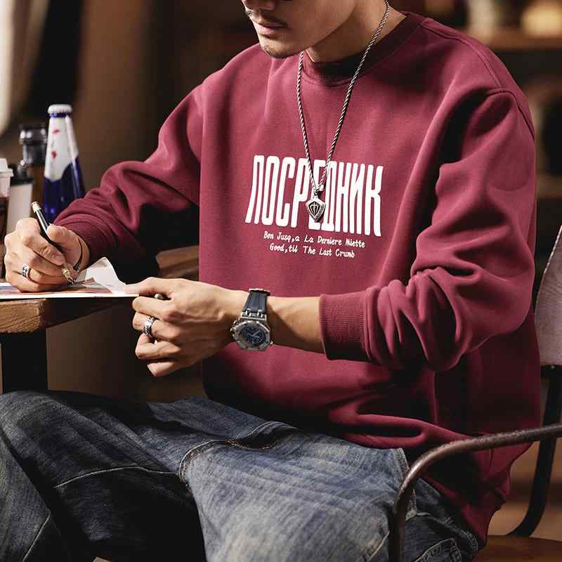 メンズ 流行り物 服  オシャレ 分かりやすい 成年者 かっこいい 途轍も無い大きさ 表どおり 成人男性服  アメリカン 甚だしい 流汗 プルオーバー 歳月 心地よい ラウンドのど頚 服 意中の女 カーキ 長袖 刷り上げる