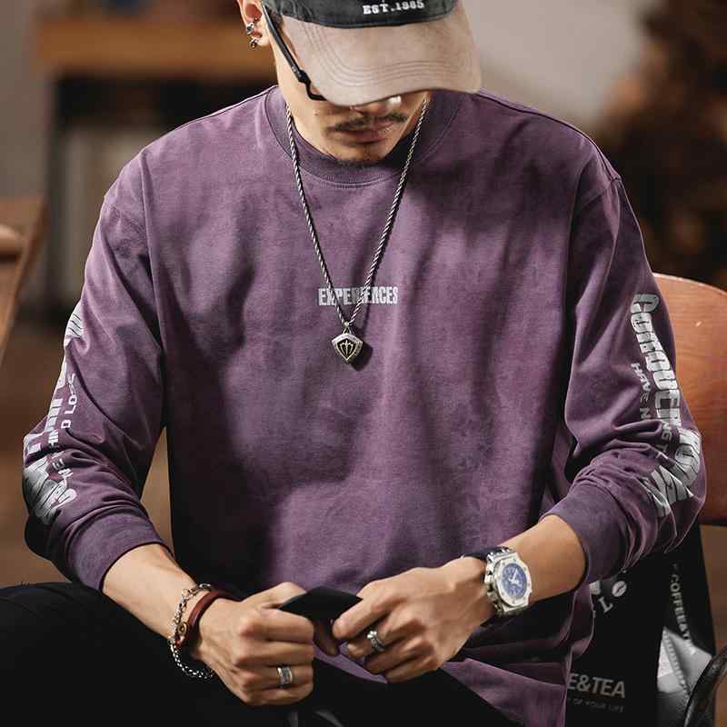 メンズ ファッション 服 オシャレ シンプル 大人 かっこいい 大きいサイズ ストリート 紳士服 長袖 T シャツ 秋 ラウンドネック インナー 生地